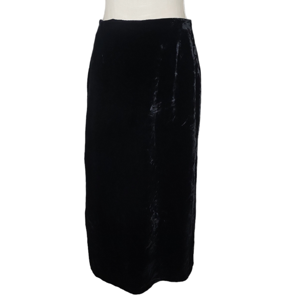 Preston & York Vintage Long Black Maxi Velvet Skirt